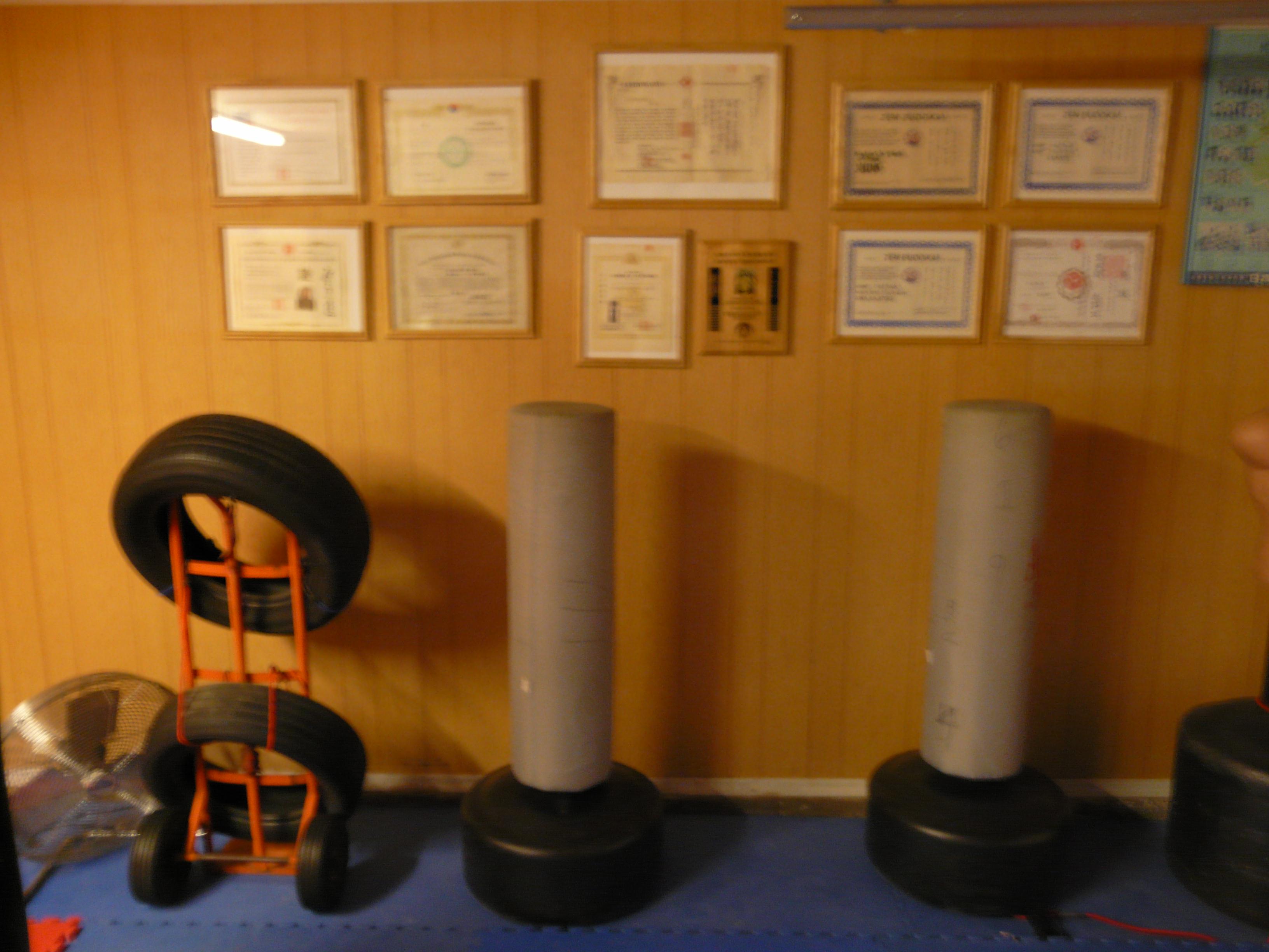 Martial arts diploma displayed at the dojo